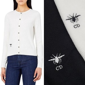 *디올 꿀벌자수 라운드가디건*