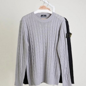 ? [STONE ISLAND] 스톤아일랜드 와펜 패치 케이블 울 니트 풀오버 ?