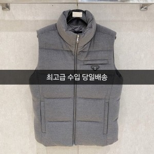 프라 지퍼 울 패딩조끼