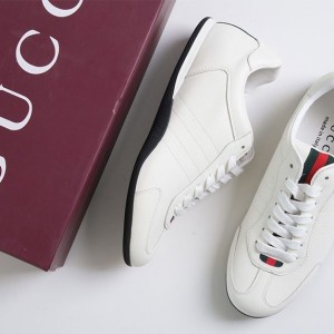 ?[GUCCI] 구찌 남성 시프트 레더 스니커즈 화이트 ?