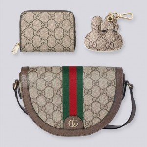 ? [GUCCI] 구찌 오피디아 미니 GG 숄더백 & GG 지퍼 어라운드 반지갑 & 레더 키링 셋 ?