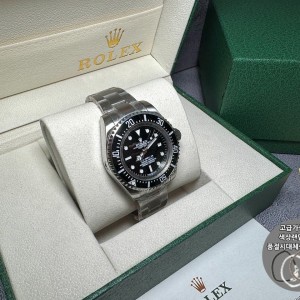 로 딥씨 블랙실버크롬 44mm 오이스터스틸