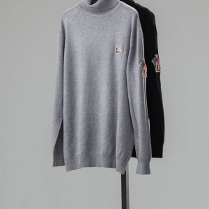 ? [MONCLER] 몽클레어 수입고급 더블 패치 목폴라 니트 ?