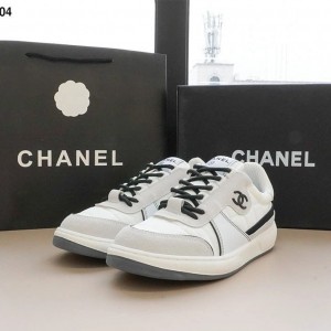 ? [CHANEL] 샤넬 패브릭 스웨이드 카프스킨 스니커즈 화이트앤그레이 ?