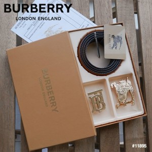 ? [BURBERRY] 버버리 금장 투버클 양면스트랩 벨트셋 ?