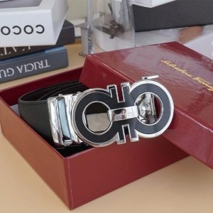? [ferragamo] 페레가모 수입 간치니 실버블랙 남성 자동벨트 ?