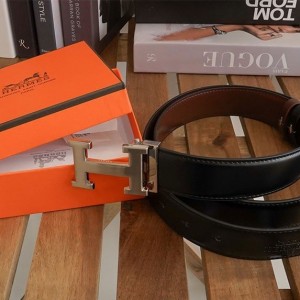 ? [HERMES] 에르메스 소가죽 H스틸로고 양면 벨트 (컷팅식) ?