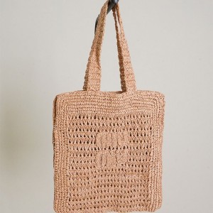 ? [MIUMIU] 미우미우 라피아 패브릭 토트 백 ?