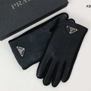 ? [PRADA] 프라다 남성 삼각로고 레더 기모 장갑 ?
