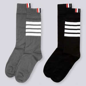 ? [THOM BROWNE] 톰브라운 코튼 4-바 미드 카프 삭스 2PCS ?
